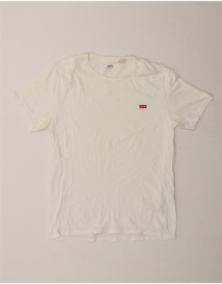 LEVI'S Womens T-Shirt Top UK 14 Medium White Cotton Vintage Levi's and Second-Hand Levi's from Messina Hembry 