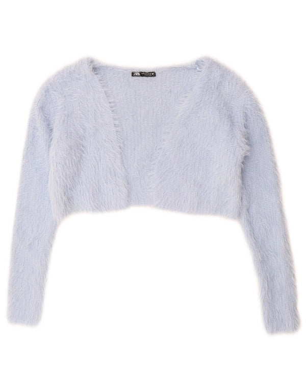 Sweter damski Zara Crop Bolero Cardigan UK 10 Small Blue Nylon