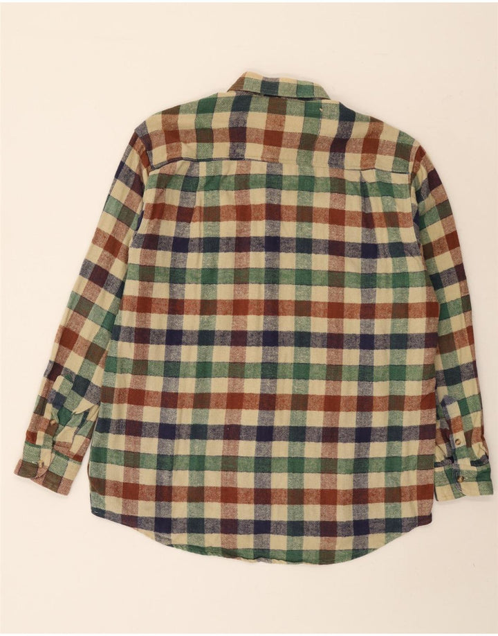 Męska koszula flanelowa w stylu vintage, rozmiar 41/42, duża, wielobarwna, bawełniana krata