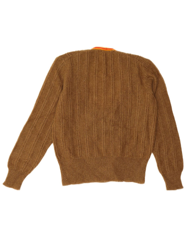 Sweter damski w stylu vintage, kardigan UK 14, średni beż