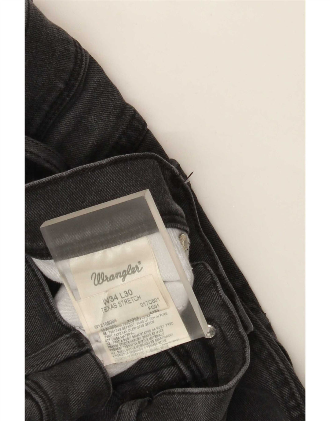 Męskie jeansy Wrangler Texas Stretch Straight W34 L30 Szara bawełna