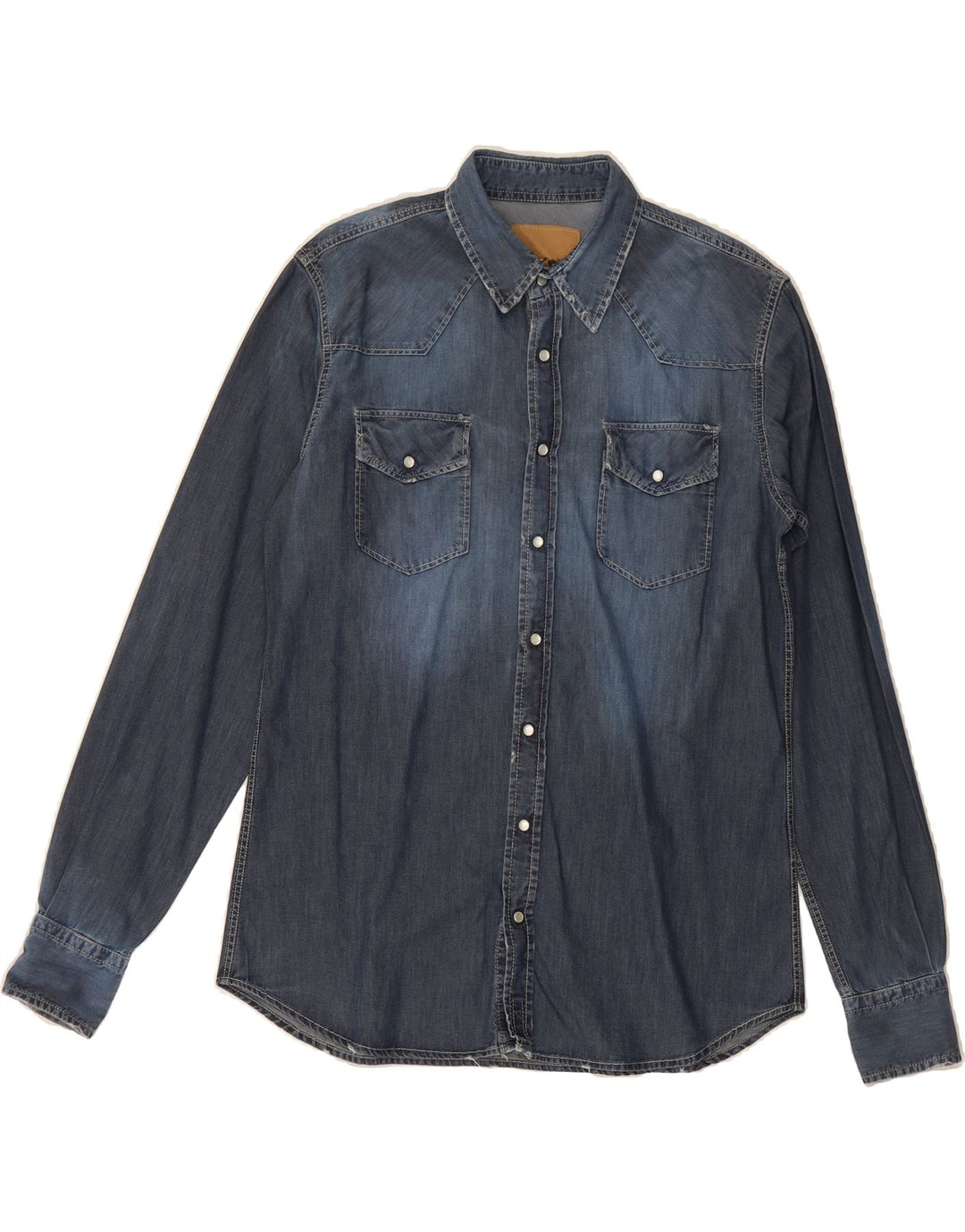 VINTAGE Mens Denim Shirt IT 54 XL Blue Cotton Vintage Vintage and Second-Hand Vintage from Messina Hembry 