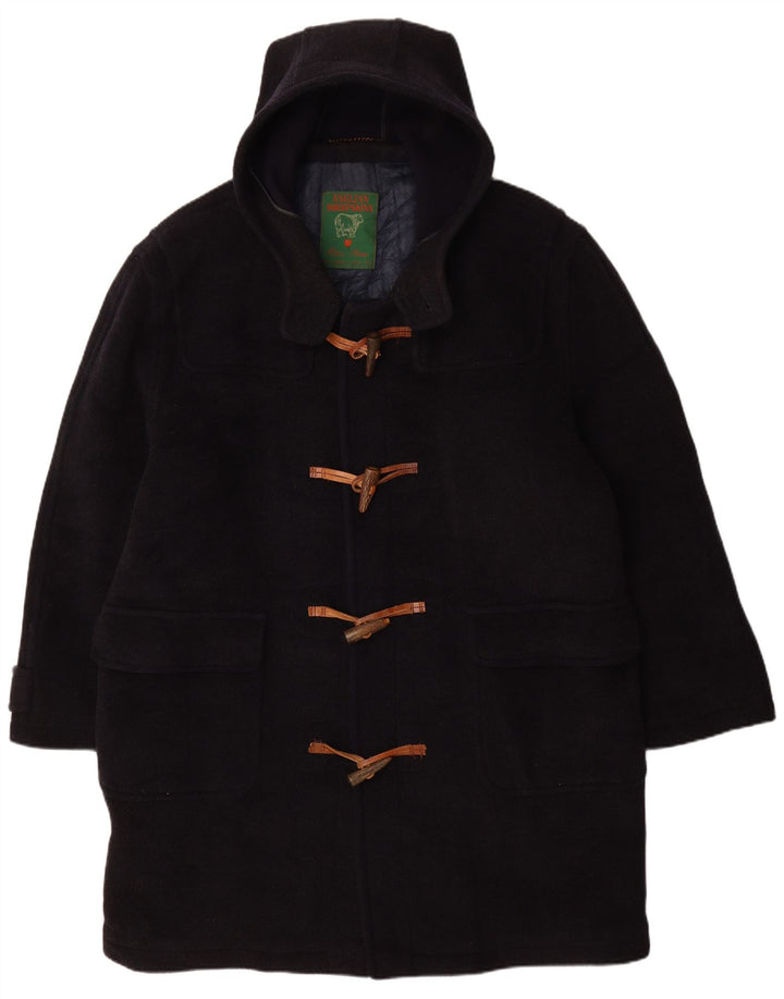 Vintage męski budrysówka z kapturem UK 42 XL granatowa wełna