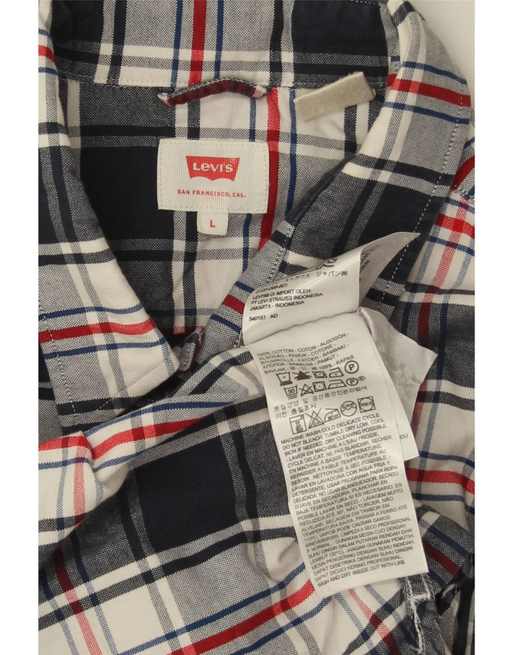 Koszula męska Levi's, duża, bawełniana w granatową kratę