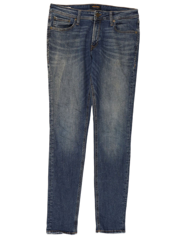 JACK & JONES Męskie jeansy slim W32 L32 Niebieski poliester