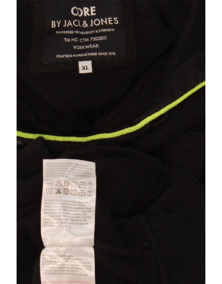 Męski sweter z kapturem Jack & Jones XL, czarny, poliester
