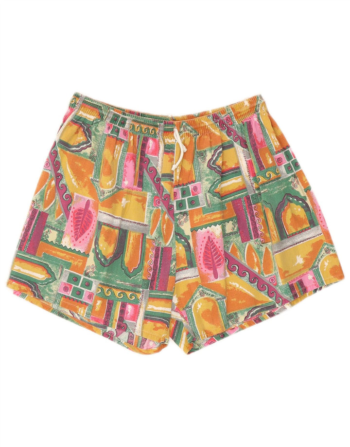 Męskie spodenki kąpielowe w stylu vintage, średniej wielkości, wielobarwna, patchworkowa bawełna
