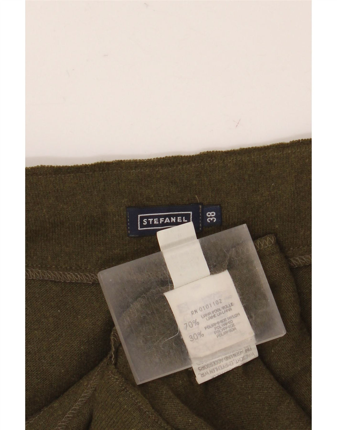 Damska dzianinowa spódnica o linii A Stefanel EU 38 Medium W28 Wełna khaki