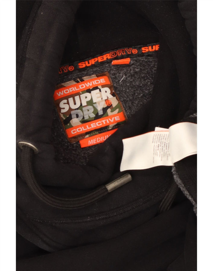 SUPERDRY Męski sweter z kapturem, średniej wielkości, czarny, bawełniany