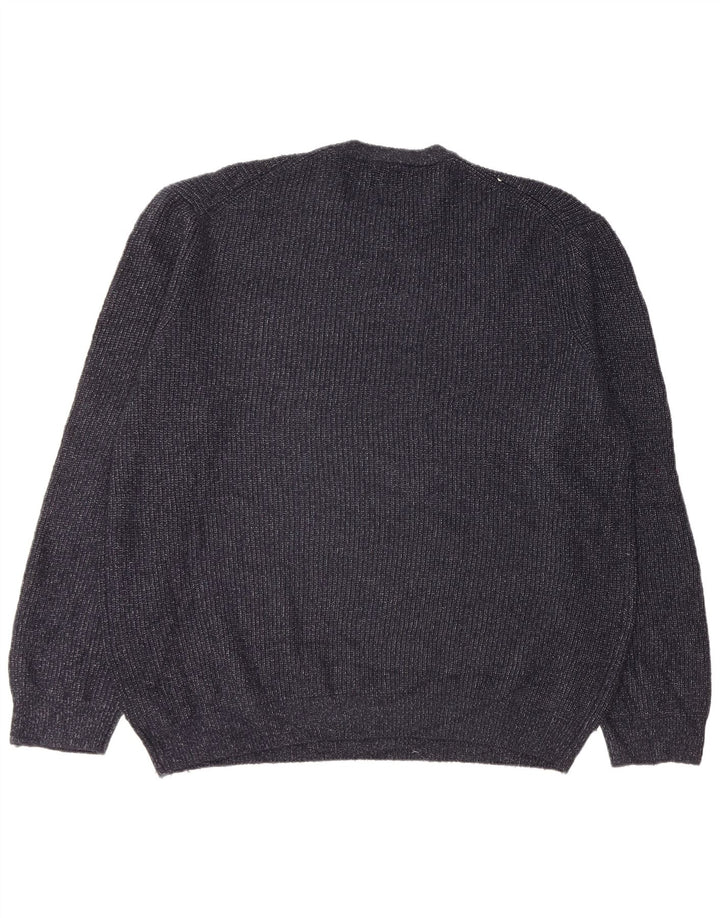 Marks & Spencer Męski sweter z okrągłym dekoltem 2XL, granatowy, nakrapiany
