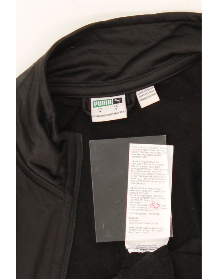 PUMA Boys Graphic Tracksuit Top Jacket 3-4 Years Black Polyester Vintage Puma and Second-Hand Puma from Messina Hembry 