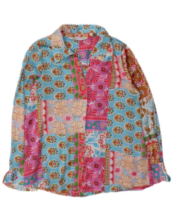 Damska bluzka z długim rękawem Zara Top UK 14 Średni wielobarwny patchwork
