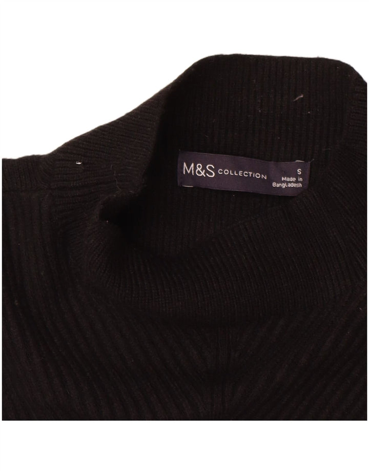 MARKS & SPENCER Damski sweter z golfem UK 10, mały, czarny