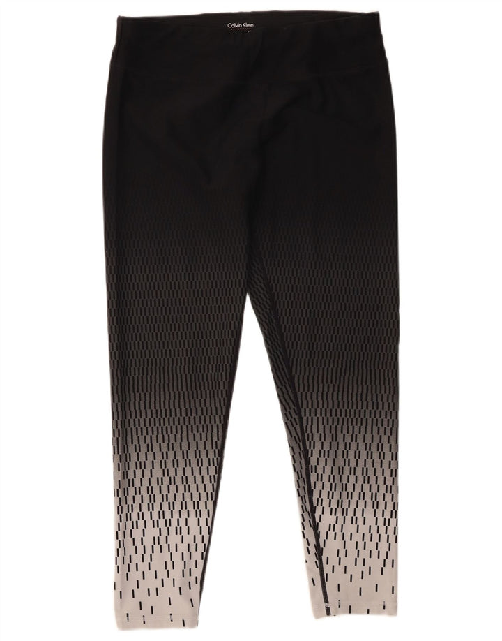 Legginsy damskie Calvin Klein UK 14, duże, czarne, geometryczne