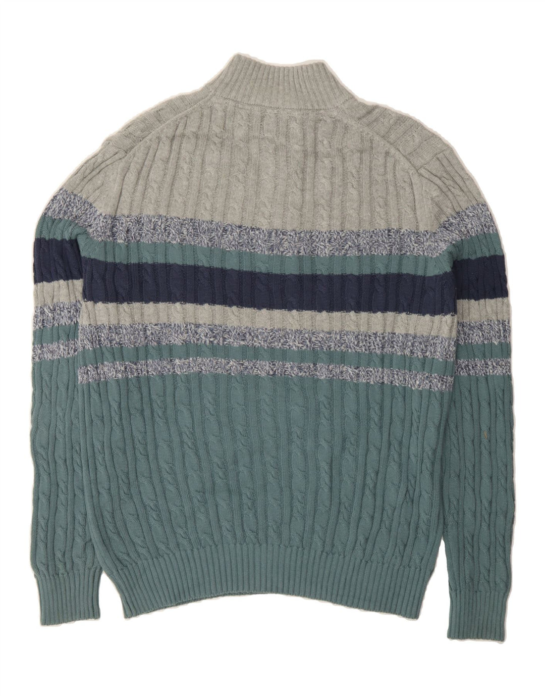 IZOD Mens Button Neck Jumper Sweater Medium Grey Colourblock Vintage Izod and Second-Hand Izod from Messina Hembry 