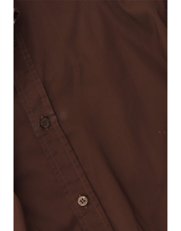 Koszula męska Trussardi Jeans 2XL, brązowa, bawełniana