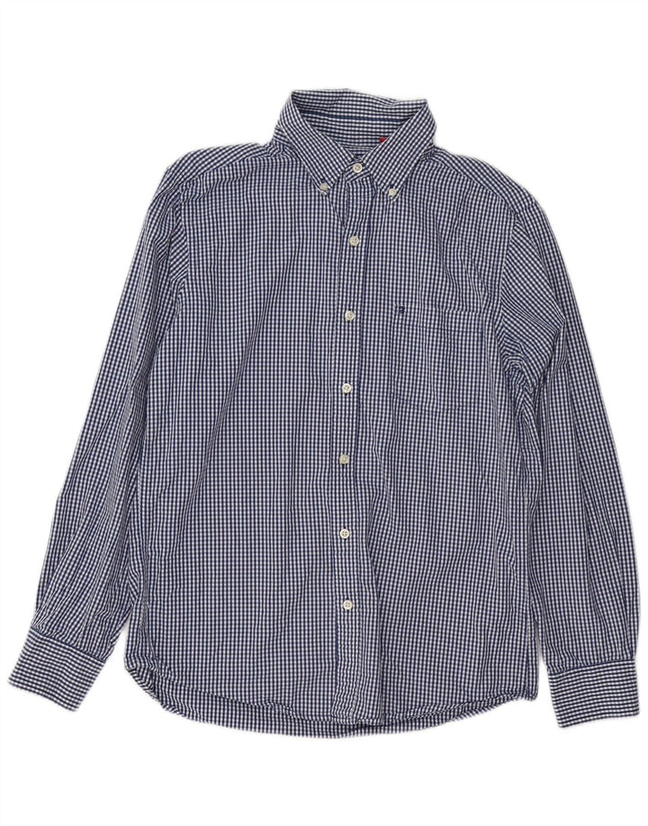 Izod Męska koszula Coupe Ajustee Slim Fit, bawełniana w kratkę, w kolorze średniego błękitu