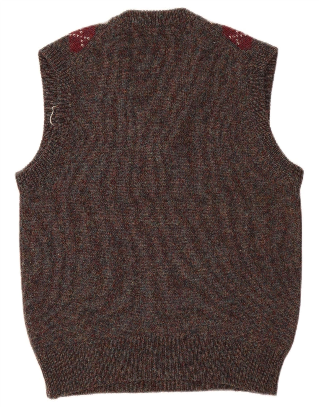 Vintage męski podkoszulek z kamizelką, mały, szary Argyle/diamentowa wełna