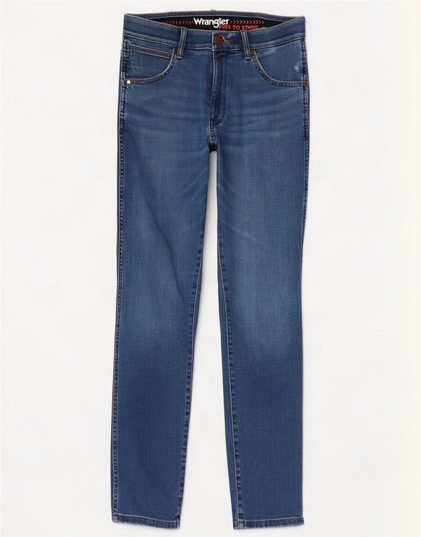 Wrangler Damskie Larston Slim Tapered Jeansy W30 L32 Niebieskie bawełniane