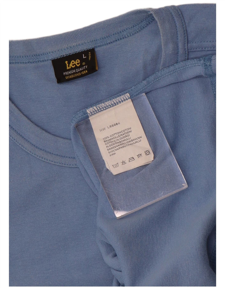 Damski T-shirt Lee, duży, niebieski, bawełniany