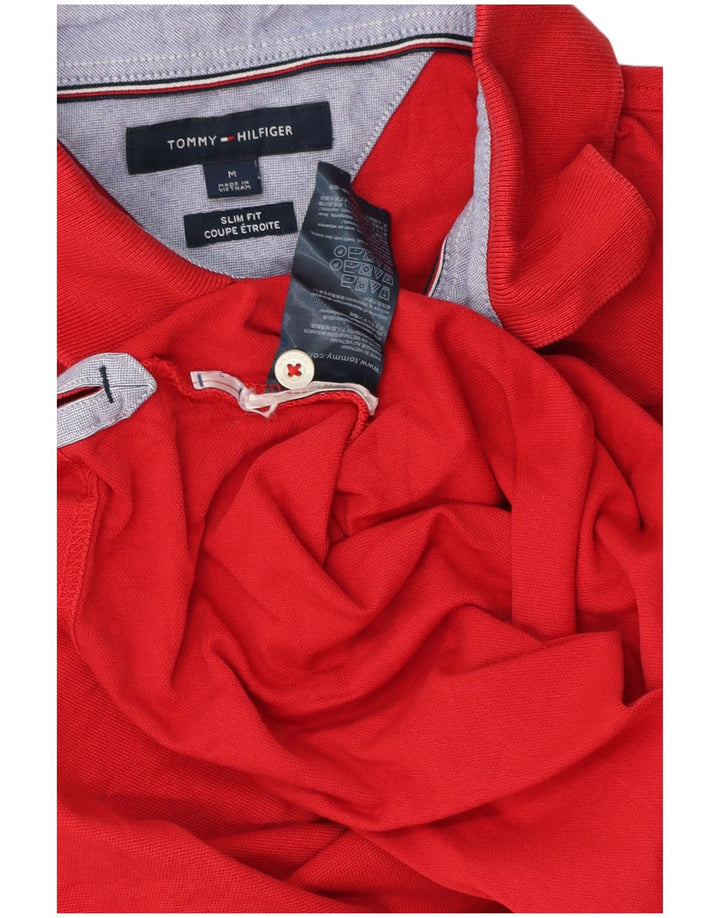 Męska koszulka polo Slim Fit Tommy Hilfiger, bawełniana, w kolorze średnio czerwonym
