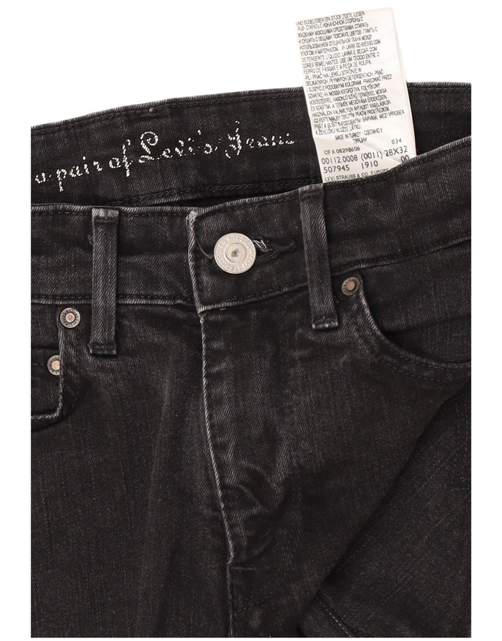 Damskie spodnie dżinsowe Levi's W28 Średnia czarna bawełna