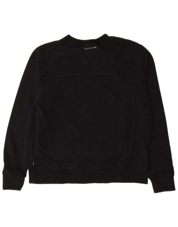 Calvin Klein Womens Graphic Sweatshirt Jumper UK 20 2XL Black Cotton