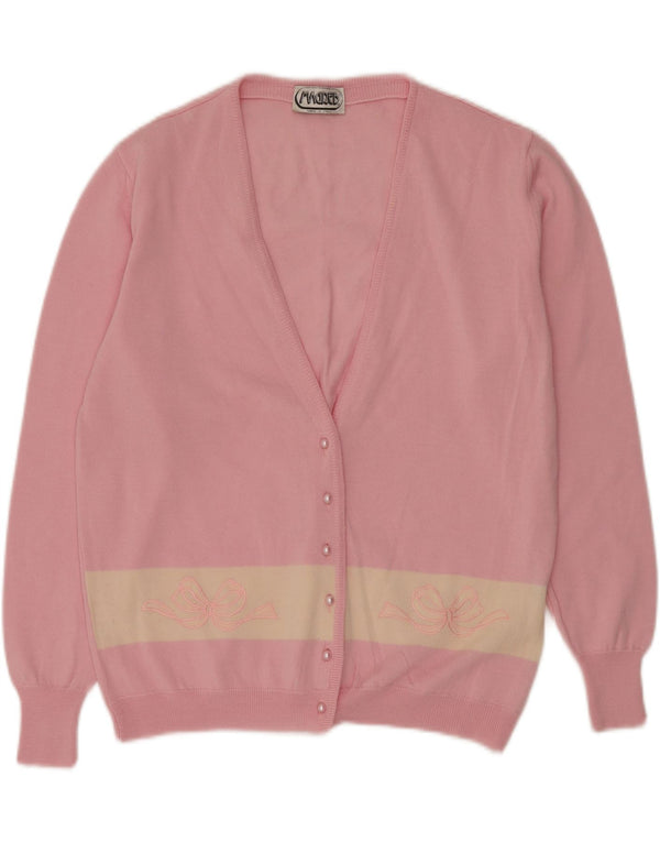 Sweter damski VINTAGE UK 14 w kolorze średniego różu, nowa wełna