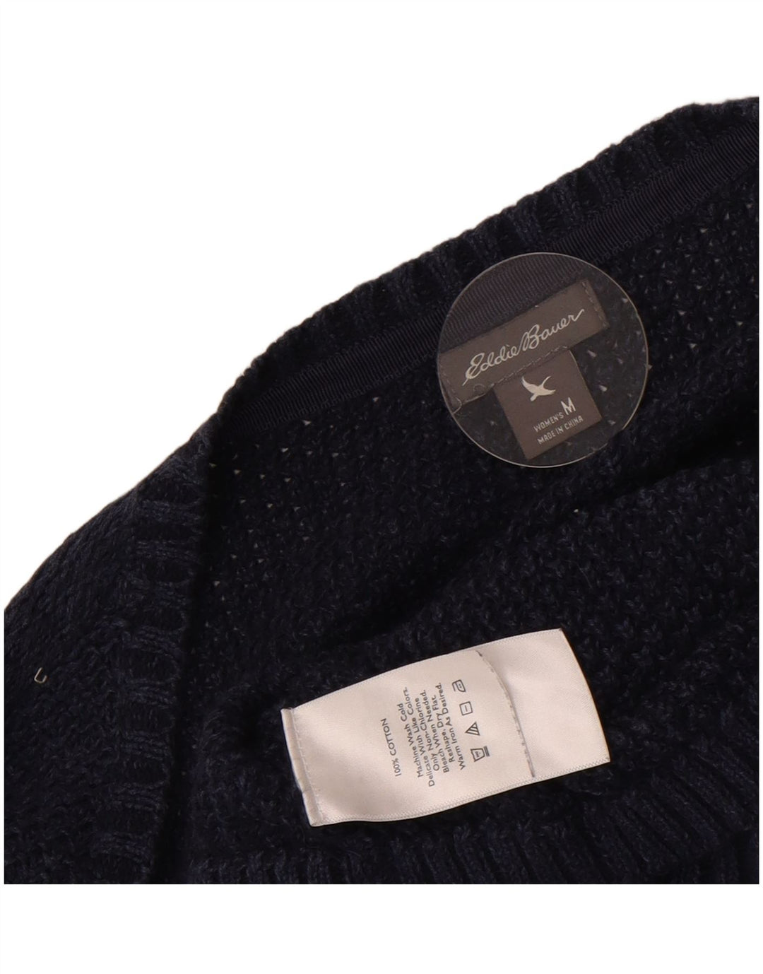 Sweter damski Eddie Bauer UK 14, średni granatowy, bawełniany