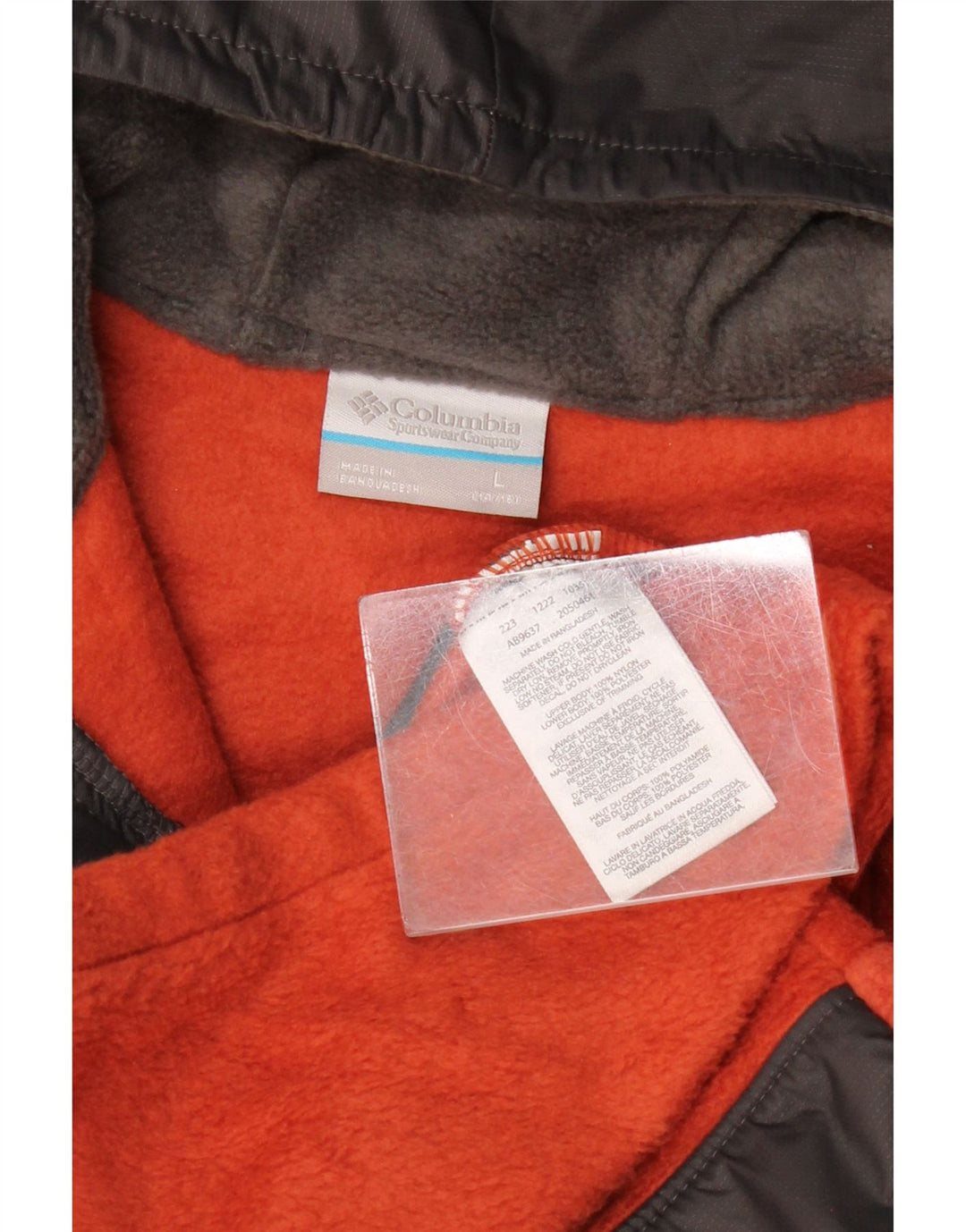 Chłopięca kurtka polarowa z kapturem COLUMBIA 14-15 lat, duża, szara, z blokami kolorów