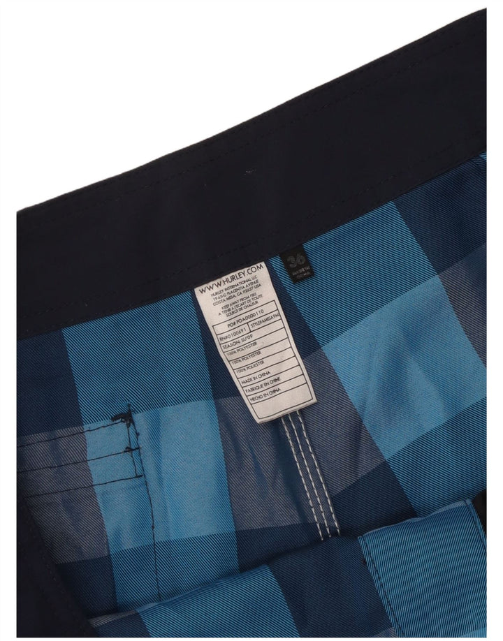 Męskie spodenki kąpielowe Hurley Graphic, duże, niebieskie, poliestrowe w kratę