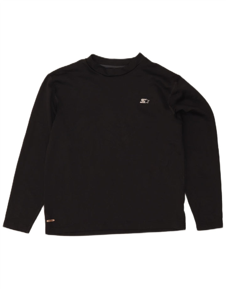 Startowy męski top z długim rękawem, UK 42/44, duży, czarny poliester