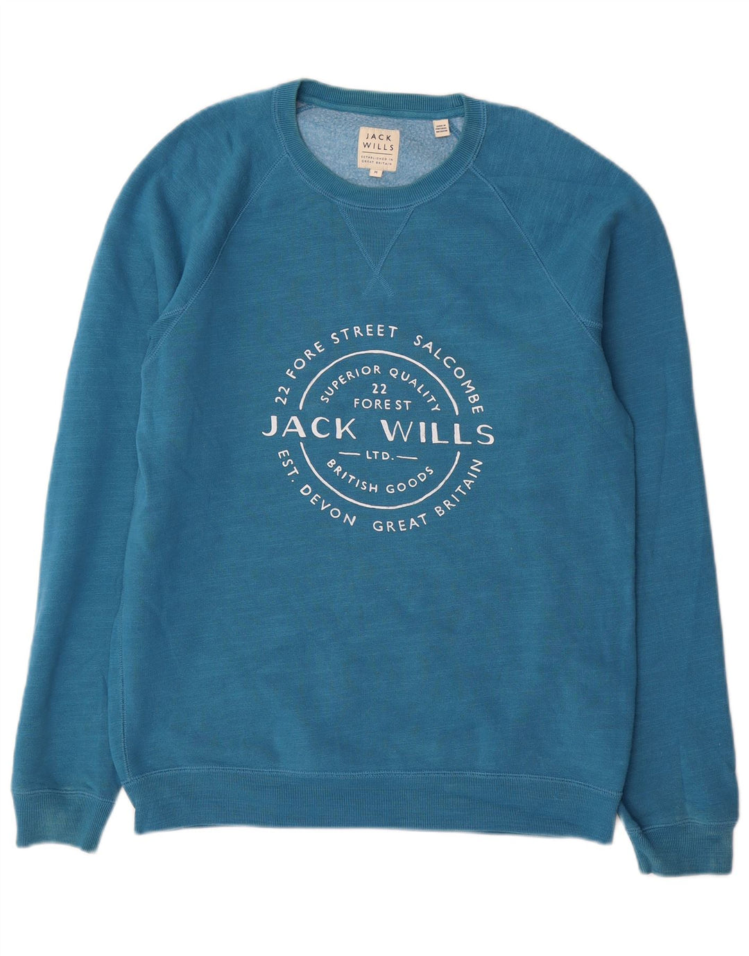 Męska bluza z grafiką Jack Wills, średnioniebieska, bawełniana