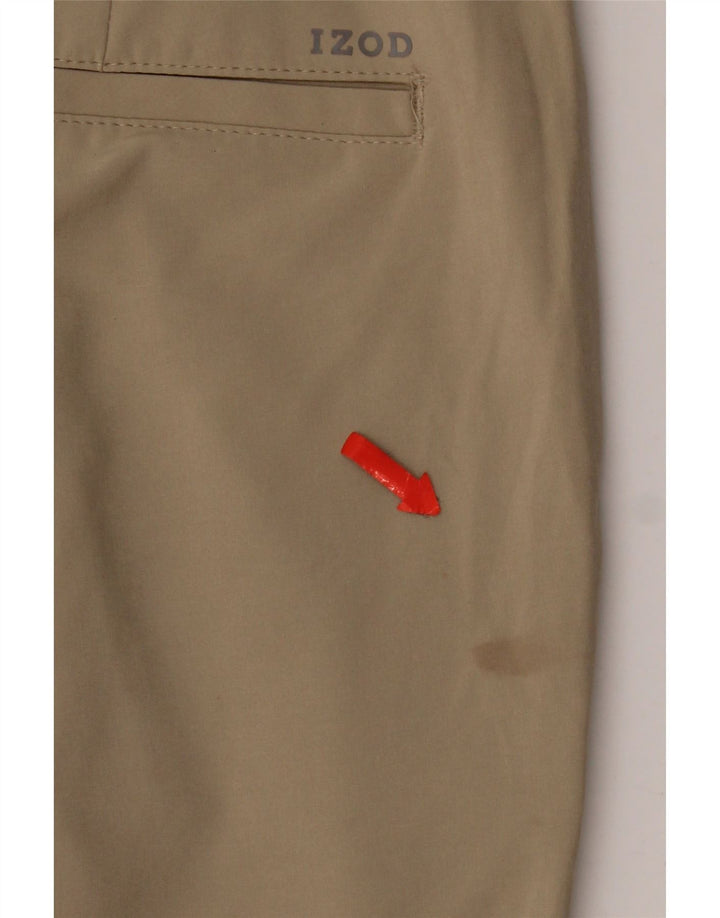 Damskie proste spodnie chino Izod W32 L30 Beżowy poliester