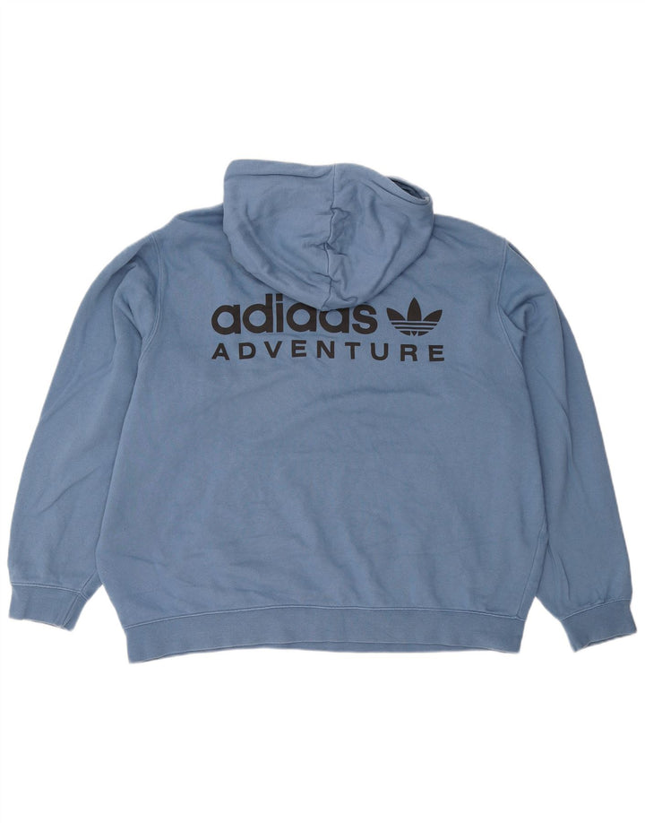 Męski sweter z kapturem ADIDAS Adventure Graphic, 2XL, niebieski, bawełniany