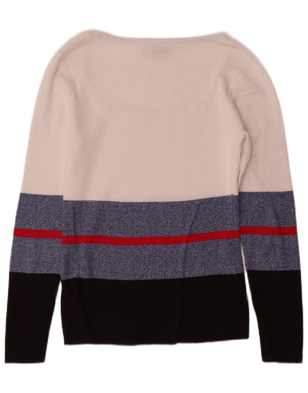 Damski sweter Tommy Hilfiger z dekoltem w łódkę, UK 10, mały, biały