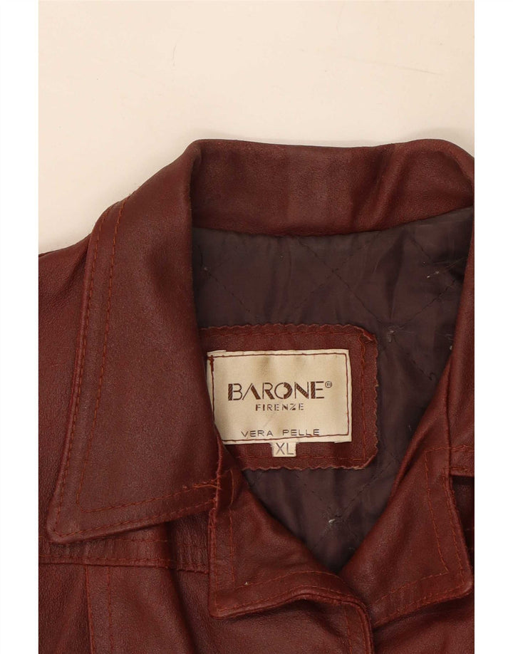 Kurtka skórzana damska Barone UK 18 XL brązowa