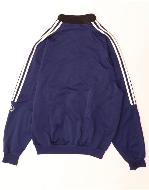 Męska kurtka dresowa Adidas UK 44/46, duża, granatowa, z blokami kolorów