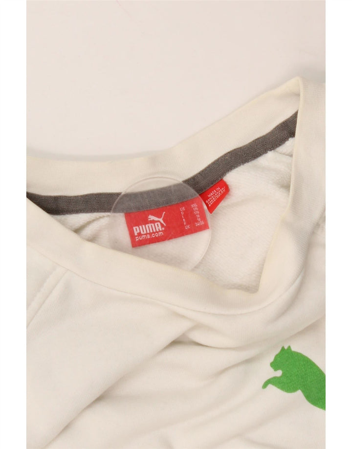 PUMA Boys Sweatshirt Jumper 15-16 Years White Colourblock