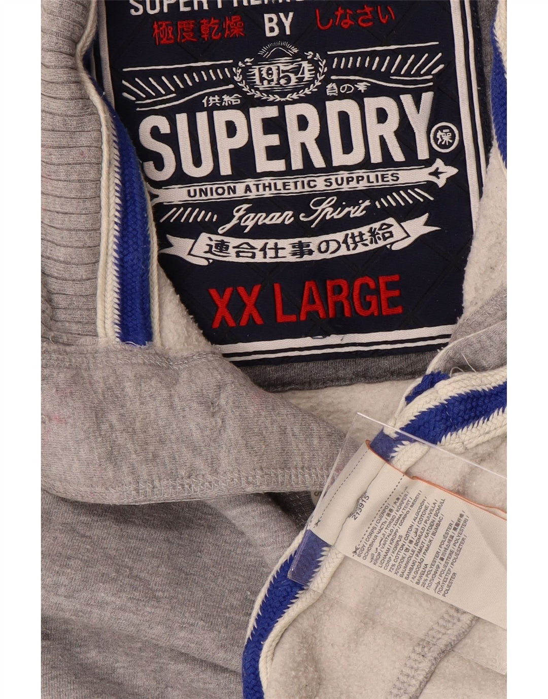 Męski sweter SUPERDRY z grafiką, zapinany na guziki, 2XL, szary, nakrapiany