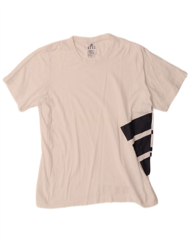 Męski T-shirt z grafiką ADIDAS, mały, biały