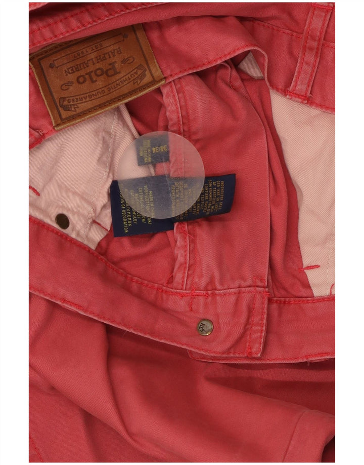 POLO RALPH LAUREN Męskie spodnie typu chino W34 L34 Czerwona bawełna