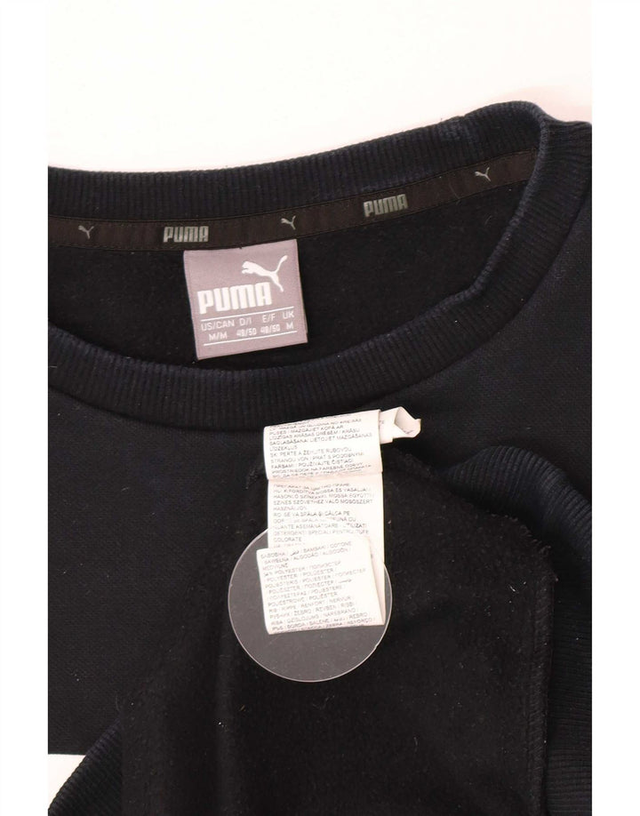 Męska bluza z grafiką Puma, średnia czarna, bawełniana
