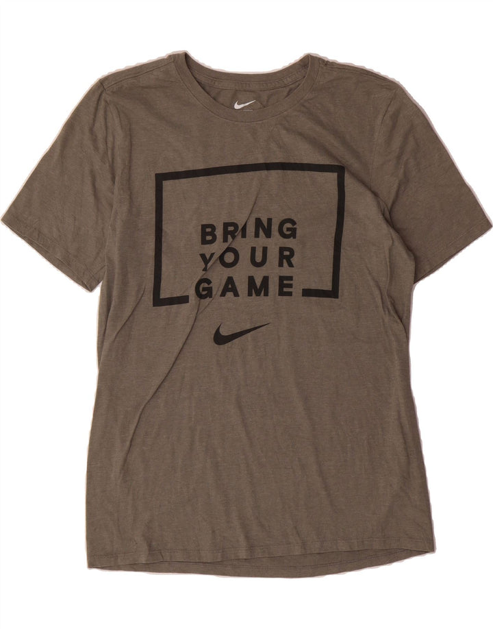 NIKE Mens Athletic Cut Graphic T-Shirt Top Medium Grey Vintage Nike and Second-Hand Nike from Messina Hembry 