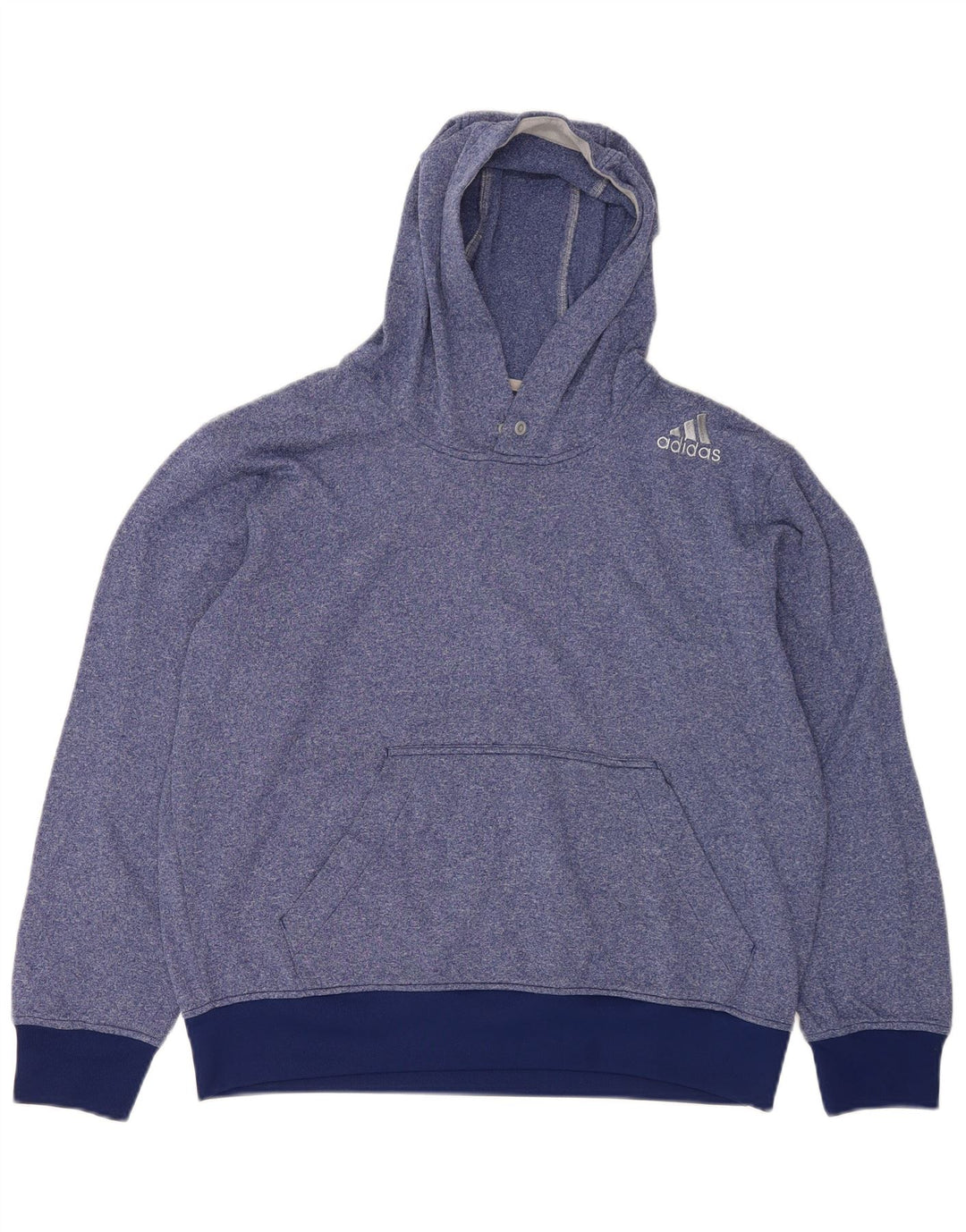 Adidas Męski sweter z kapturem Climawarm, duży, niebieski, nakrapiany poliester