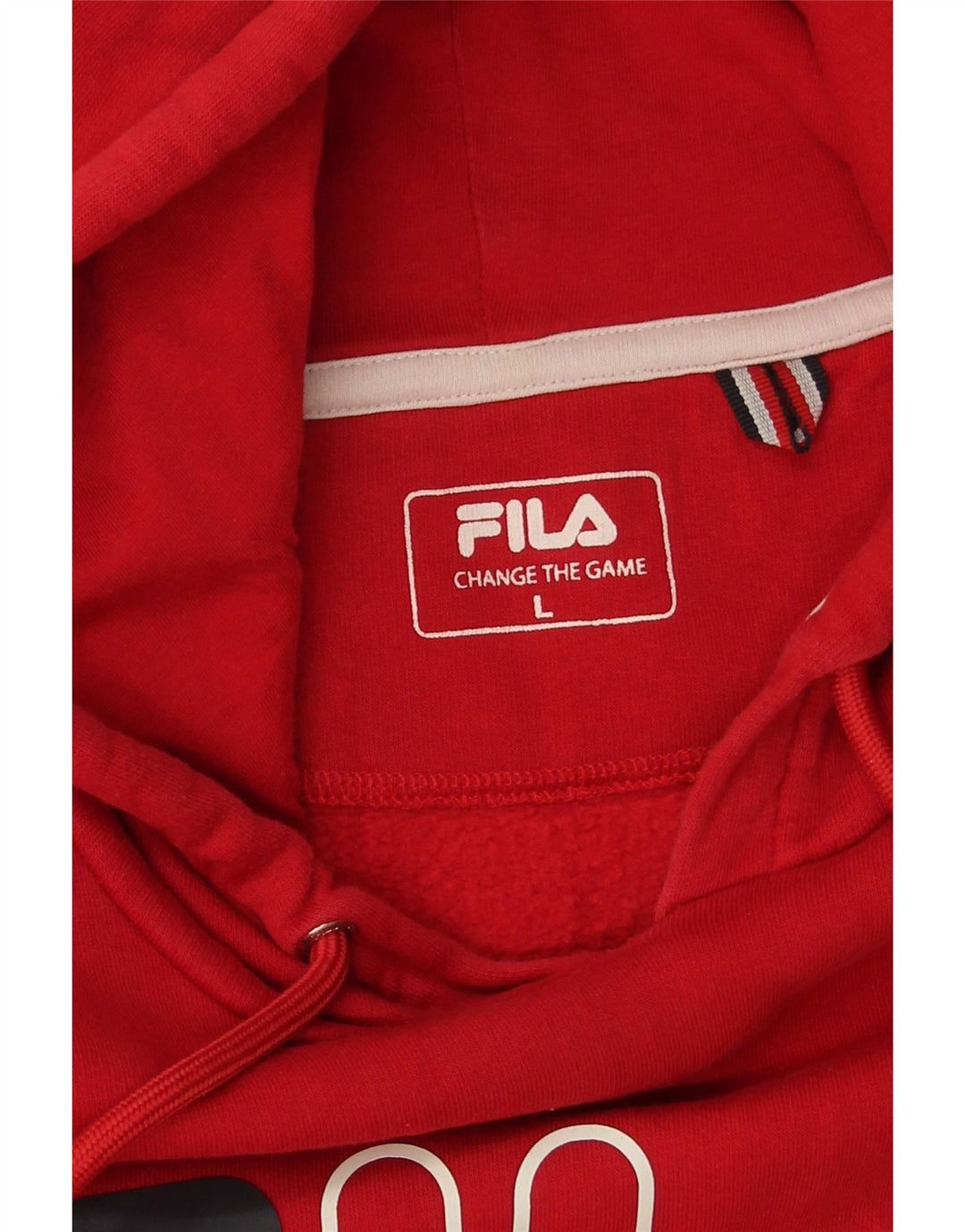 Męski sweter z kapturem Fila, duży, czerwony, bawełniany