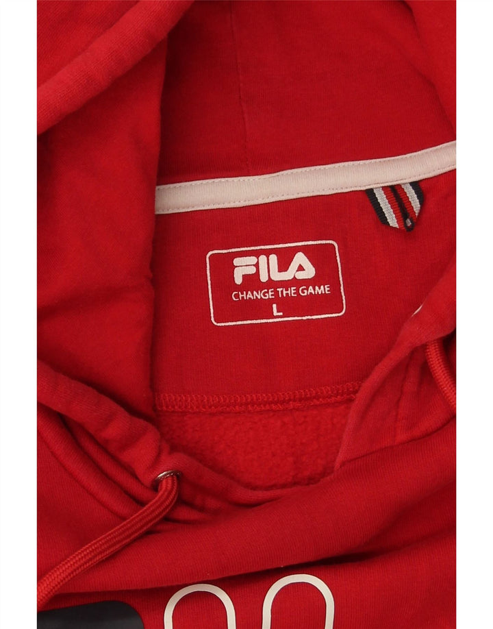 Męski sweter z kapturem Fila, duży, czerwony, bawełniany