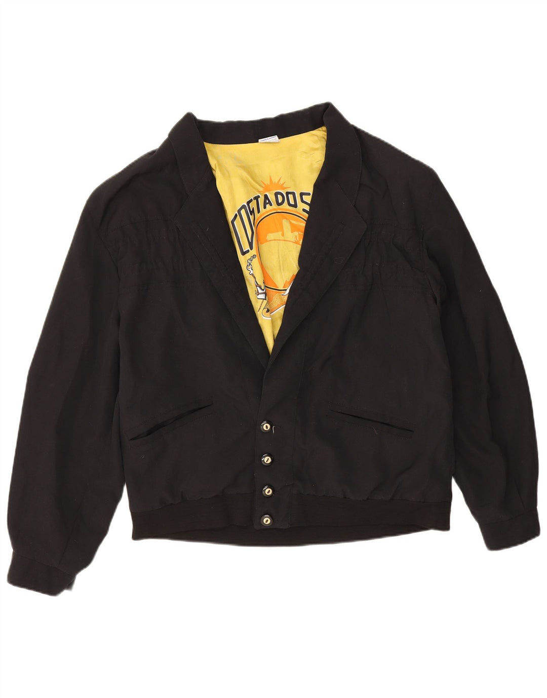 Męska kurtka bomber w stylu vintage, duża, czarna, bawełniana