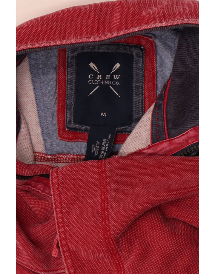 Crew Clothing Męska bluza z zamkiem błyskawicznym, średnio czerwona, bawełniana