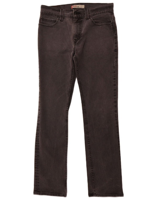 LEVI'S Womens 511 Slim Jeans W36 L34 Grey Cotton